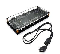 JZK 5V 3Pin ARGB Hub with housing, including extension cable, 5V 3 Pin RGB LED Splitter Hub with SATA/IDE Port, double sided Tape on the back side