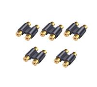 JZK 5X 2RCA Female to 2RCA Female Audio Coupler, Gold-Plated Twin Phono RCA Joiner Adapter for Extending Audio Video Cable, Subwoofer, Amplifier, Turntable, Home Theater Receiver