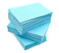 JZK 60x Disposable Absorbent Impermeable Paper Mats 45x33 cm Tattoo Mats Dental Bibs Beauty Salon Trolley Cart Tray Liners Nail Tech Desk Protectors Covers for Salon, Studio & Clinic, Blue