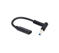 JZK 65W PD USB-C to DC 4.5 * 3.0mm adapter cable for HP laptop, Type C female connector to right angled 4.5mm x 3.0mm male DC barrel jack power adaptor charger cord converter