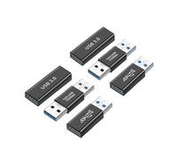 JZK 6PCS USB 3.0 Coupler Connector, Female to Female Converter, Type A 3.1 Male to Male Extension Adapter, Male to Female Adaptor, 10Gbps USB A Connectors for Charging, Data Transfer, Device Expansion