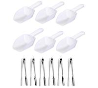 JZK 6X Ice Scoops Sweet Scoops + 6X Candy Tongs for Wedding Birthday Anniversary Party Kitchen bar for ice Candy Sweet Dessert Buffet Coffee ice Cream