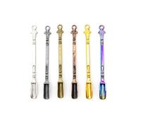 JZK 6X Mini Snuff Spoons, Miniature Shovel Scoop for Powder, Tiny Metal Spoon for Spices, Little herb Scoops, Small Spoon Pendant for DIY Keychain/Necklace