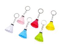 JZK 6x Multicolour plastic badminton shuttlecock shuttle birdie keyring keychain pendant for backpack, birthday themed party favours, badminton gift present for men women kids friends