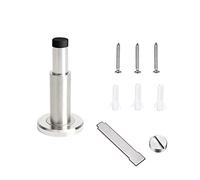 JZK 7CM-10.8CM Length Adjustable Wall Mounted Door Stop with Rubber Buffer, Stainless Steel Door Stopper for skirting Board, skirting Mounted Doorstop