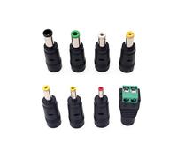 JZK 8 in 1 DC Barrel Jack Adapter, Universal 5.5 X 2.1mm Female to Male Plug Connector, 8 Connector DC Plug for Router, CCTV Camera, LED strip light, Laptop, Desk lamp