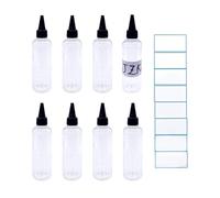 JZK 8 x Plastic squeeze liquid dropper bottles 100ml + 8 x waterproof label sticker for liquid and e-liquid art related projects