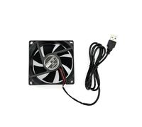 JZK 80x80x25 mm DC 5V USB mini cooling fan with wires, 8025 small silent cooling fan 80mm, USB 3D printer fan, 8cm brushless DC fan 5V