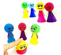 JZK 8pcs Emoji creative cute bouncing dolls, kids birthday party favours, party bag fillers, party supplies decorations
