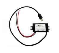 JZK Car power converter DC 12V 24V to 5V 3A Step down converter with type C adapter connector, 15W DC to DC buck converter, voltage reducer regulator, car power voltage converter for car, truck, boat