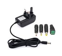 JZK DC 12W 12V 1A Power Supply Adapter, replacement power supply wall charger, with 3.5 x 1.35mm/4.0 x 1.7mm/5.5 x 2.1mm barrel plug, and LED terminal, for LED strip light, CCTV camera
