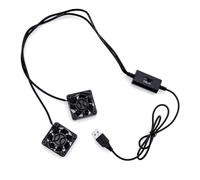 JZK Dual 40mm USB DC 5V Cooling Fan with 3 Adjustable Speeds Ventilation in Computer Case, Video Audio DIY Case, TV Box, Power Amplifier, Electronic Load Test and Projector