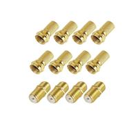 JZK Gold-Plated F Connector Set, 8X F-Type Plug Connector Coupler for RG6 Coaxial Cable Extension & 4X SAT Female Extension Adapter for Satellite Cable, Satellite Cable TV Aerial