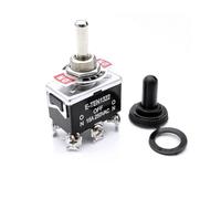 JZK Heavy Duty 6Pin 3 Position Rocker Metal Toggle Switch ON/OFF/ON DPDT 15A 0-250VAC Screw Terminal Metal Bat Switch with Boot Cap