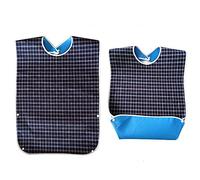 JZK Long large waterproof feeding bib for elderly, adult and teenager, washable adult dribble bib for disabled people and stroke patient