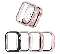 JZK Pack of 4 Protective Cases for Apple Watch Series 87 41 mm, Hard PC AllRound Ultra Thin Case Cover Builtin ScratchResistant Tempered Glass Screen Protector for iWatch 87 41 mm,