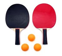JZK Professional Table tennis bats and balls set for 2 players for starters beginners, 2 ping pong paddles and 3 balls, with carry bag, table tennis rackets for family fun game