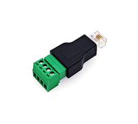 JZK RJ11 Male to 4 pins screw terminal adaptor, RJ11 6P4C to 4-pin terminal block connector plug for telephone and modem line cable