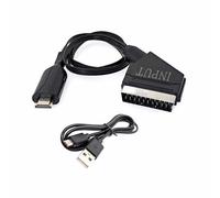 JZK Scart to HDMI converter with USB cable, full HD 720P/1080P video audio converter, Scart input HDMI output video audio adapter for HDTV, STB, DVD player