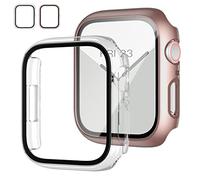 JZK, Ultra Thin HD Hard PC Protective Cover for iWatch 40mm, Rose Gold + Clear