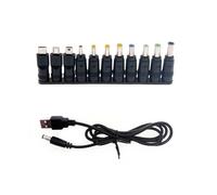 JZK Universal 5.5 x 2.1mm DC USB Cable with 11 Different DC Power Adapter Tips Kit, DC to USB Adapter, DC Plugs Set, Compatible with Laptop, Charger, Router, LED Devices