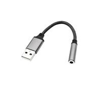 JZK USB to 3.5mm jack audio adapter cable, AUX to USB A to headphone jack adaptor connector, usb audio interface for PS4, PC, Laptop, Linux, Desktops, Headset Microphone