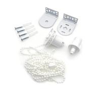 JZK White 32mm Metal Roller Blind Mounting Brackets with Bead Chain - Mechanism Spares Replacement Kit, Top Fixing, Side Fittings