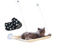 JZK Window Mounted Cat Hammock + Blanket, Suction Cup Pet Bed and Black Blanket for Cat Perch