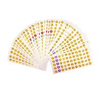 JZK Yellow Emoticon Smile Stickers - 36 Sheets for Wall, Laptop, Party Decoration, and Kids Rewards