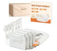 Jzla pro Bed Sheet Holder,Keep Sheets Firm & Tight,Heavy Duty Bed Sheet Holder Corner Fitted Sheet Straps,No More Loose Sheets, Fit All Mattress Size, Easy Installation(White), Set of 4