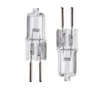 JZLBBC GY6.35 24V Halogen Bulbs 50 Watt Halogen Lamps G6.35 24 Volt 100W JC Type Clear Glass Lens Light Bulb G6.35/GY6.35 Bi-Pin Base Warm White 10PCS 50W