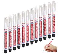 JZLEJC 12Pcs Long Nose Marker, 20mm Quick-Dry Waterproof Construction Pen for Welding Drill Woodworking, Black