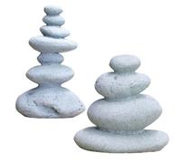 JZLEJC 2Pcs Zen Garden Stacking Rocks, Artificial Rustic Stacking Stones Decor for Outdoor Indoor Garden Office Yoga Meditation