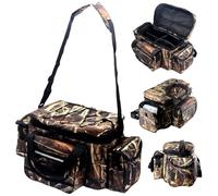 JZLEJC Fishing Bag, Large Capacity Fishing Tackle Bag with Multi-pocket, Oxford Cloth, Portable with Adjustable Padded Strap and Top Handle