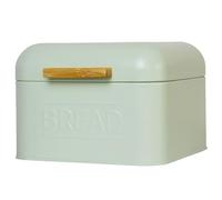 JZLEJC Green Bread Bin, 7.9x7.9x5.5 Inch Coated Iron Bread Storage Container with Lid, Retro Food Storage Box for Kitchen Countertop, Snacks, Grains