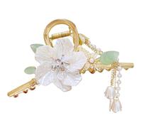 JZLEJC Retro Metal Camellia Flower Hair Claw Clips with Tassels, Non-Slip, Perfect for Thick & Thin Hair, Assorted Color, 1 Count (Pack of 1), Women & Girls