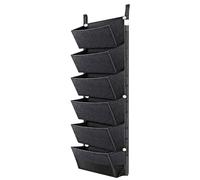 JZLEJC Wall Planter,Hanging Grow Bags 6 Pockets Planting Bag Vertical Garden Wall Planter Waterproof Plant Grow Bags Wall Mounted Fabric Plant Pots for Balcony Black