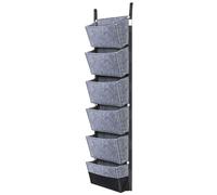JZLEJC Wall Planter,Hanging Grow Bags 6 Pockets Planting Bag Vertical Garden Wall Planter Waterproof Plant Grow Bags Wall Mounted Fabric Plant Pots for Balcony Grey