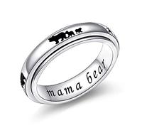 JZMSJF S925 Sterling Silver Faith Hope Love Spinner Rings Inspirational Anti Anxiety Ring Fidget Ring, Sterling Silver, Cubic Zirconia