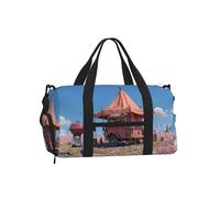 JZMTY Pink Camper Van Handheld Crossbody Sports Bag Light Sturdy Water Repellent for Travel and Outdoor Use