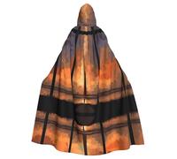 JZMTY Solstice Wave Halloween Adult Hooded Cloak for Cosplay Stage Theme Party Comfort Durable Polyester Cape