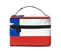 JZMTY Spacious Makeup Bag with Unique Flag of Chile Prints - Lightweight for Work, Travel and Gym