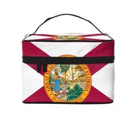 JZMTY Spacious Makeup Bag with Unique Flag of Florida Prints â€“ Lightweight for Work, Travel and Gym