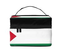 JZMTY Spacious Makeup Bag with Unique Flag of the State of Palestine Prints â€“ Lightweight for Work, Travel and Gym
