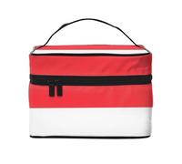 JZMTY Spacious Makeup Bag with Unique Indonesian flag Prints â€“ Lightweight for Work, Travel and Gym