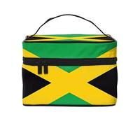JZMTY Spacious Makeup Bag with Unique jamaica flag Prints â€“ Lightweight for Work, Travel and Gym