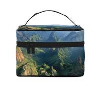 JZMTY Spacious Makeup Bag with Unique Long Mountain Ranges Prints â€“ Lightweight for Work, Travel and Gym