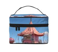 JZMTY Spacious Makeup Bag with Unique Pink Camper Van Prints â€“ Lightweight for Work, Travel and Gym