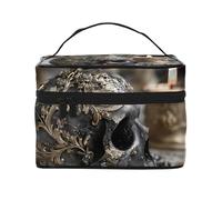 JZMTY Spacious Makeup Bag with Unique Skull Lustre Prints â€“ Lightweight for Work, Travel and Gym