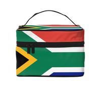 JZMTY Spacious Makeup Bag with Unique South African flag Prints - Lightweight for Work, Travel and Gym
